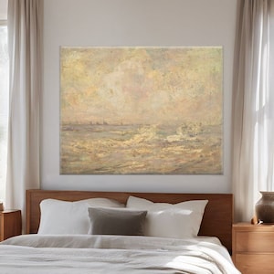 Australian Seascape Vintage Painting Style Print on Canvas Ready to Hang Framed - LARGE and EXTRA LARGE Sizes Available