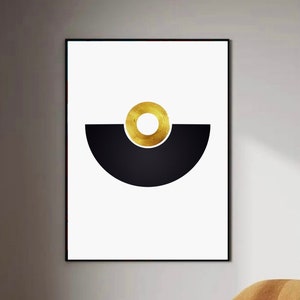 Afro Boho Abstract Wall Art Print | African Wall Art Print | Boho Wall Art | Modern Home Decor | Black And Gold Wall Art | Half Circle Art