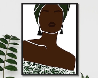 African American Woman Wall Art | Afro Abstract Art | African Wall Art Print | Black Girl Art | Black Woman Art | Nigeria Art | Afrocentric