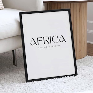 Africa Monochrome Wall Art | Africa Text Print | African Wall Art | Typography Poster | Afro Wall Art | Contemporary Modern Home Decor