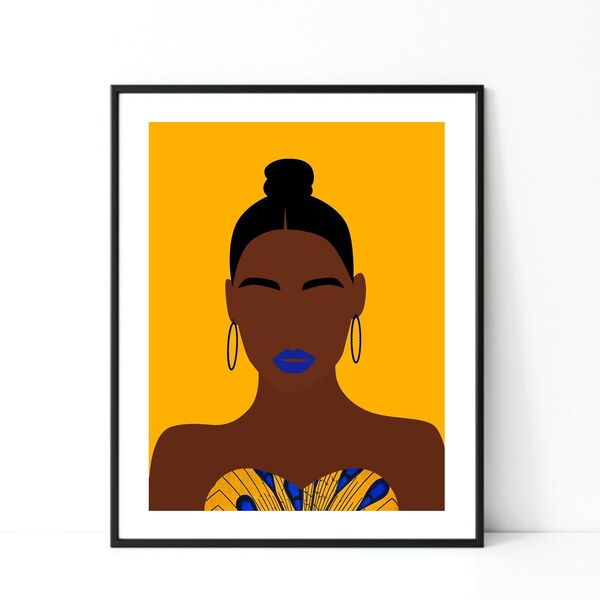 Bold & Beautiful, Black Woman Art, African Print, African Wall Art, Modern Home Decor