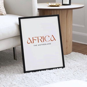 Africa Orange Wall Art Print | African Wall Art | Africa Text Print | Afro Wall Art | African Prints UK | Modern Home Decor Prints