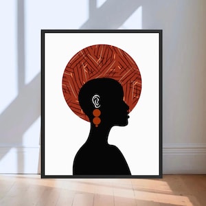 Abstract Afro Woman Wall Art | African Wall Art Print | Black Woman Art | African American Art | African Prints UK | Afrocentric Wall Art
