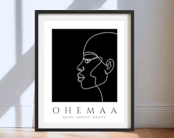 Ohemaa Abstract Ghana Wall Art | African Wall Art Print | Afro Abstract Prints | Ghana Twi Wall Art | African American Art | Black Woman Art