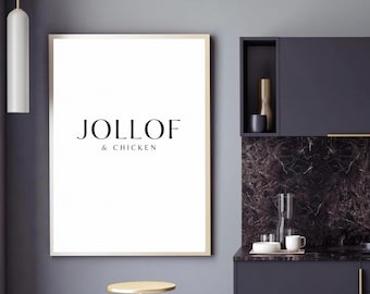 Jollof & Chicken | Ghana Food Wall Art Print | Nigerian Food Wall Art Poster | African Food Wall Art | Nigerian Kitchen Poster | Nigeria Art