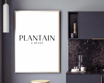 Plantain & Beans | Ghanaian Food Art Print | Ghana Wall Art Poster | African Wall Art Kitchen Wall Art | African Prints UK | African Poster