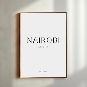 Nairobi Kenya Travel Print | African Wall Art | African City Prints | Black Art Print | Travel Poster Decor | Kenyan Wall Art | Travel Art