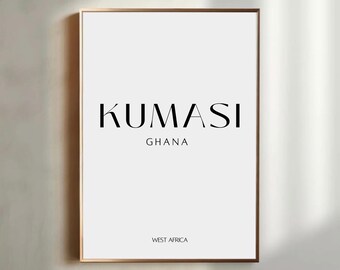 Kumasi Ghana Travel Print | African Wall Art | African City Prints | Black Art Print | Travel Poster Decor | Ghanaian Wall Art | Black Art