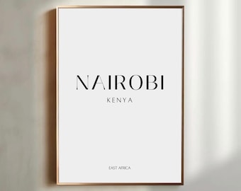 Nairobi Kenya Travel Print | African Wall Art | African City Prints | Black Art Print | Travel Poster Decor | Kenyan Wall Art | Travel Art