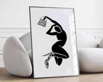 Abstract Afro Wall Art | African Print Wall Art | African American Art | African Prints UK | Black Woman Art | Afrocentric Wall Art