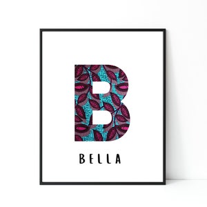 Personalised Alphabet Name Print | Kids Initial Wall Art | Letter Name ...