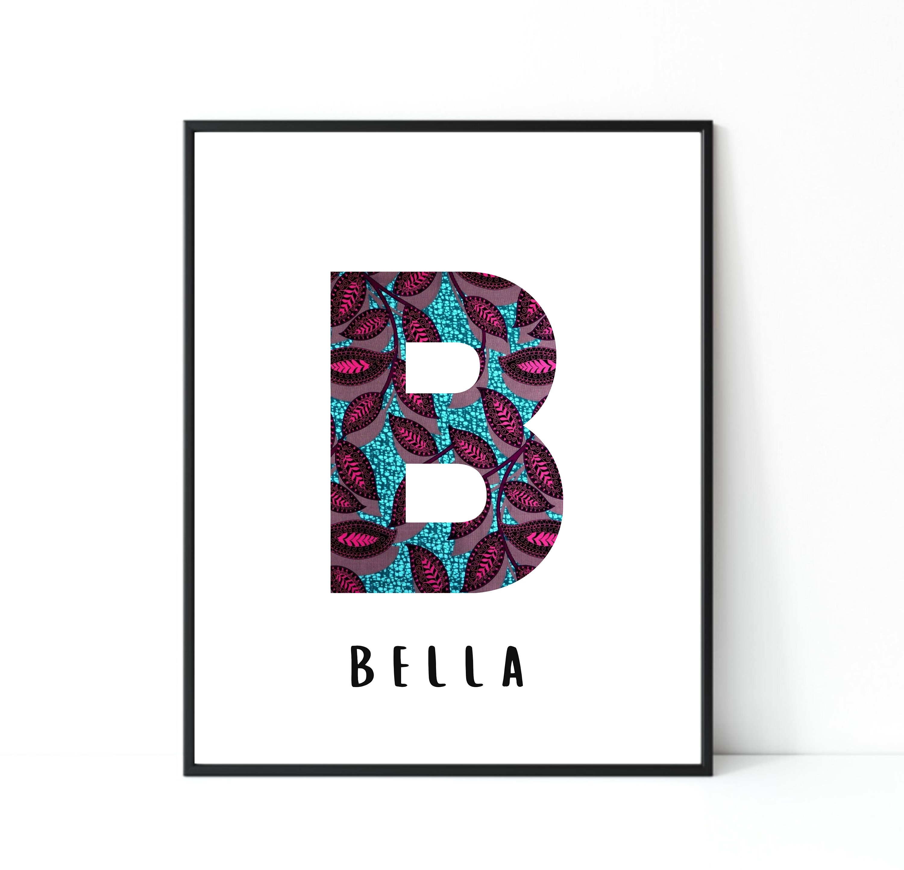 Personalised Alphabet Name Print Kids Initial Wall Art Letter Name