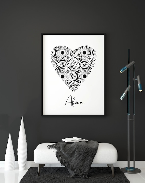 Love Africa Wall Art | African Prints UK | Modern African Home Decor | Afrocentric Wall Art | Minimalist Wall Art | Afro Abstract Wall Art