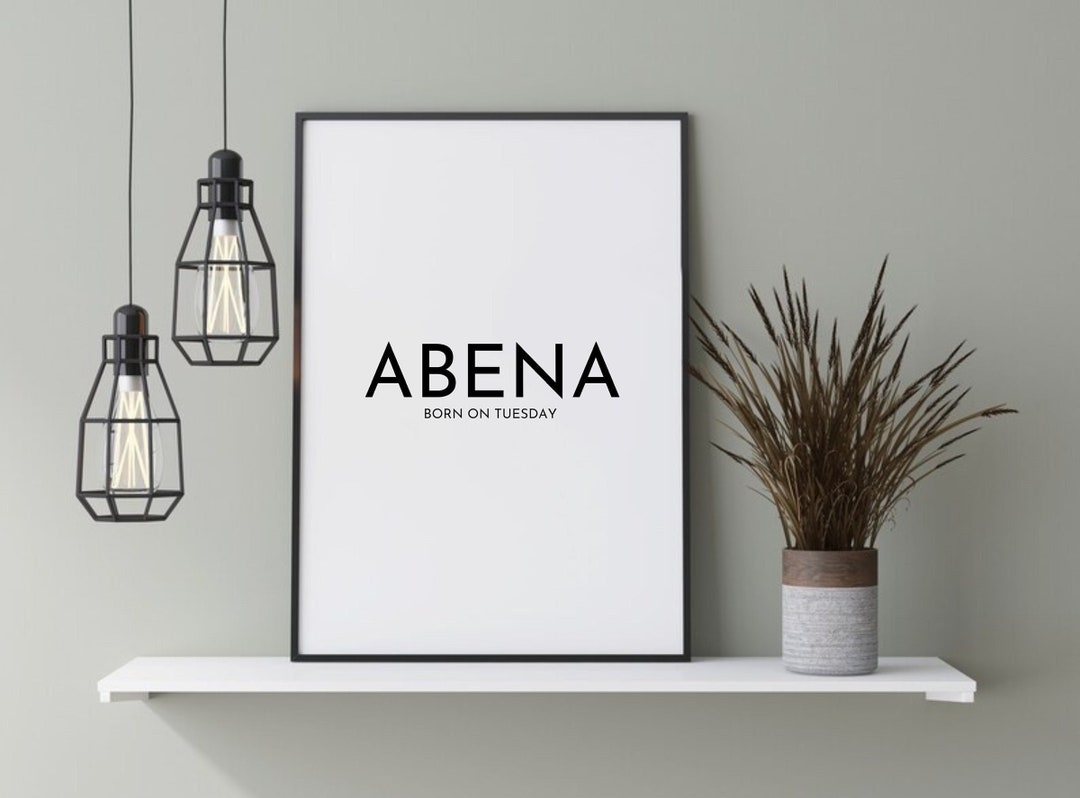 Akan Female Name Abena Ghana Name Art African Wall Art - Etsy Israel