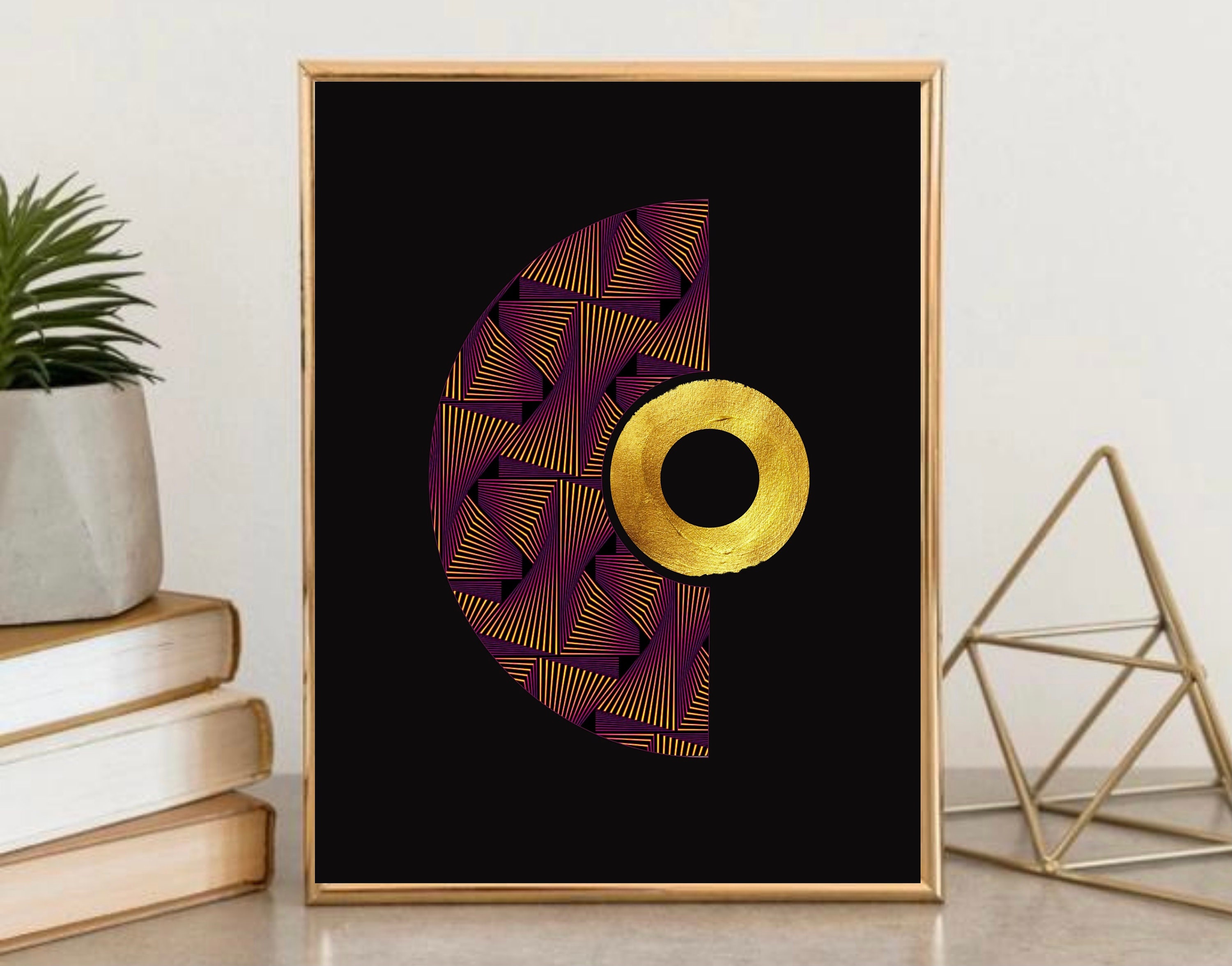 Purple and Gold African Wall Art Geometric Art African Etsy
