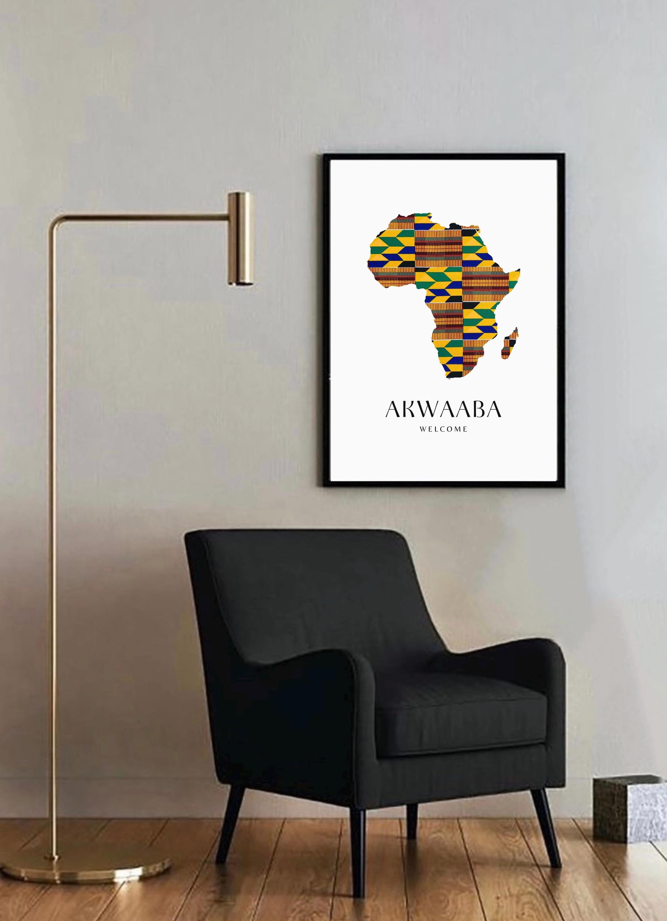 Kente Akwaaba Wall Art Print | African Wall Art Prints | Ghana Wall Art ...