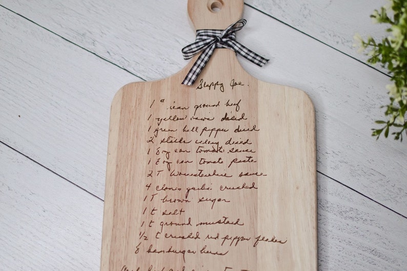 Recipe Cutting Board Handwritten Recipe Family Keepsake Etsy