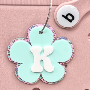 Back to School Bookbag Tag, School Bag Tag, Personalized Bag Tag, Acrylic Backpack Charm, Bag Charm, Daisy, Beach Bag Tag