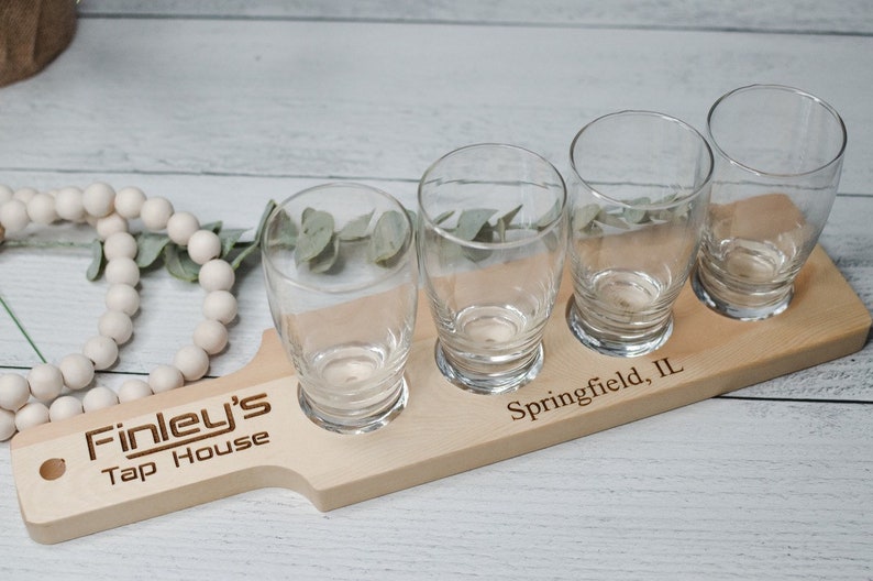 Beer Flight With Glasses Bar Decor Gift for Men Bar Gifts Etsy