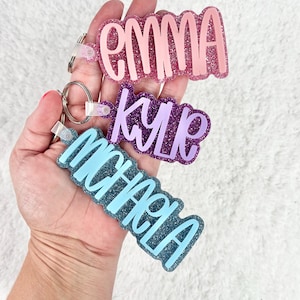 Backpack Tags, Kids Keychains, Acrylic Keychain, Name Tag, Kids Luggage Tag, Diaper Bag Tag, Personalized Keychain
