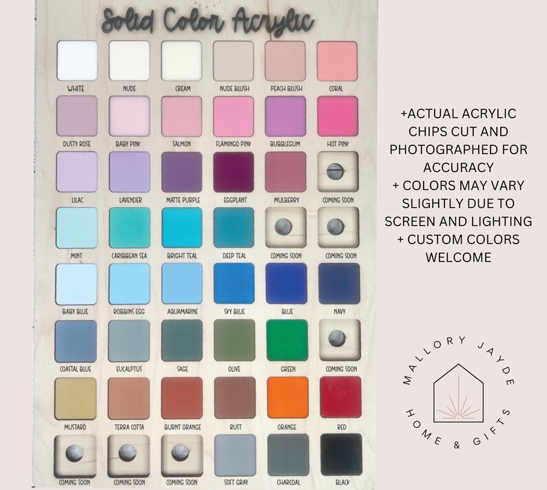 Acrylic option choices