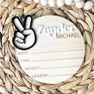 Baby Stat Sign, Wooden Baby Boy Name Sign, Wooden Baby Name Announcement Sign, hospital Birth Sign