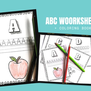 Printable ABC Worksheet + Coloring book