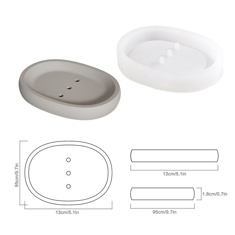 Oval Concrete Soap Dish Silicone Mold Handmade Cement Tray Etsy