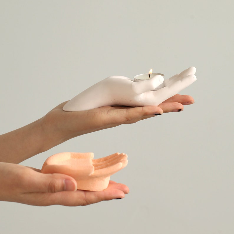 3D Hand Candle Holder Silicone Mold DIY Concrete Candlestick Etsy