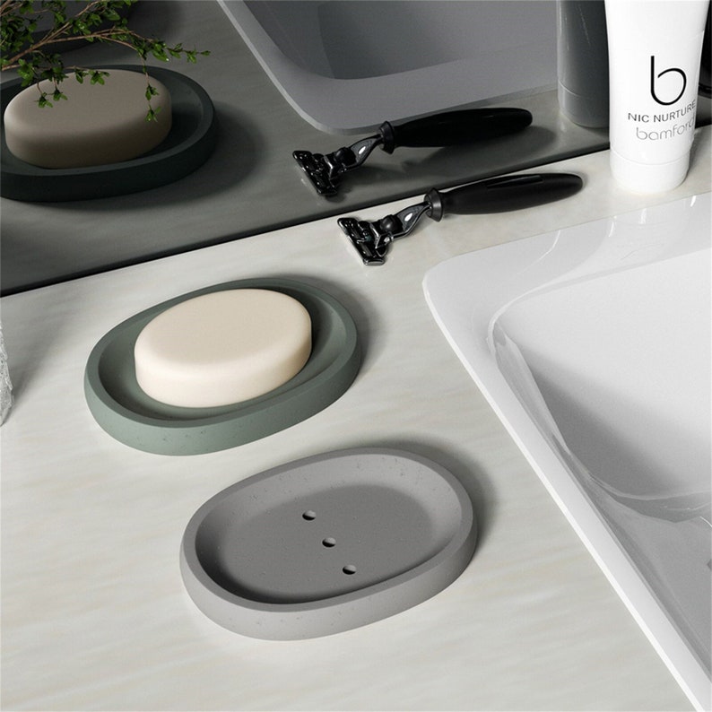 Oval Concrete Soap Dish Silicone Mold Handmade Cement Tray Etsy