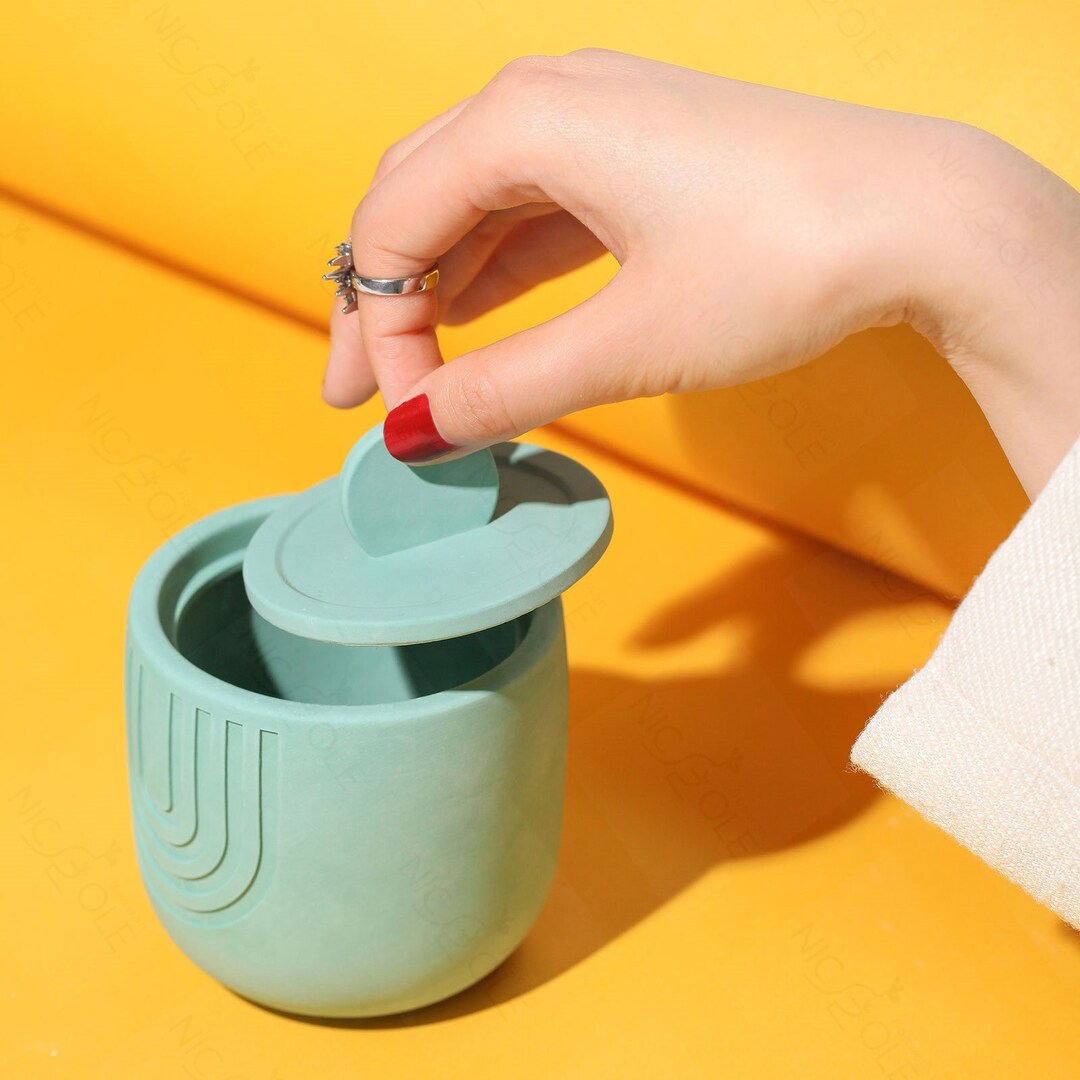 Minimalist Candle Vessel Concrete Mold Silicone Cement Candle Etsy