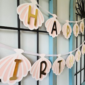 Mermaid Birthday Banner Personalized Happy Birthday Mermaid Theme Party Banner Smash Cake Decor First Birthday Under the Sea Decoration