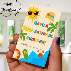 End of School Year Sun Tags Last Day of School Classmate Printable Gift Tag