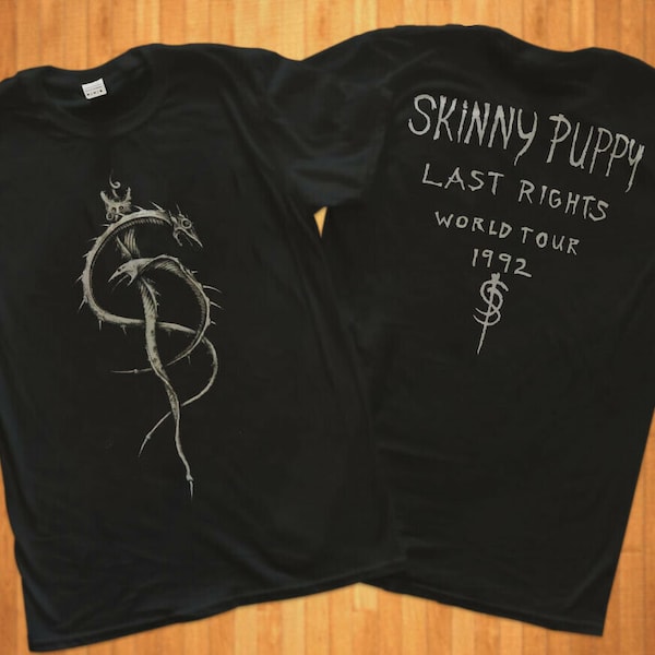 Bestes Shirt Skinny Puppy Rechte Letzte World Tour 1992 Schlangen Tshirt Größe USA S bis 2XL Schwere Baumwolle Limited Edition 2 seitig