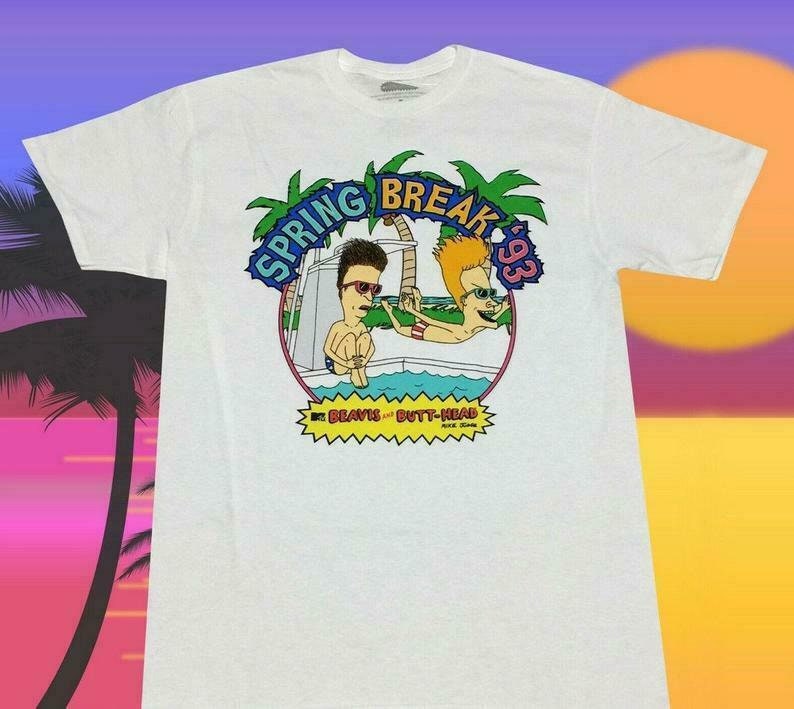 Best Shirt Beavis and Butthead Spring Break 1993 Funny Tshirt Size