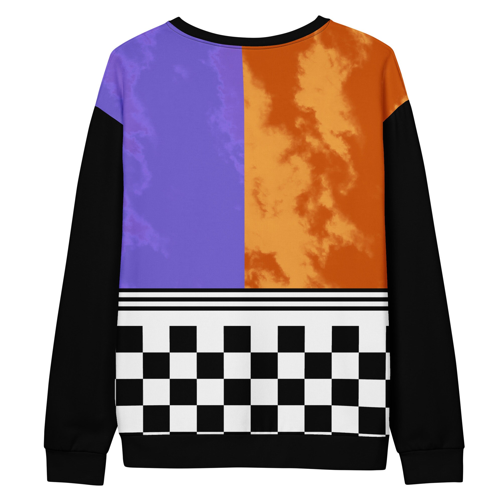 Men's All-Over Print Recycled Unisex Sweatshirt Basketweave Violet Moody Blue and White main image 1