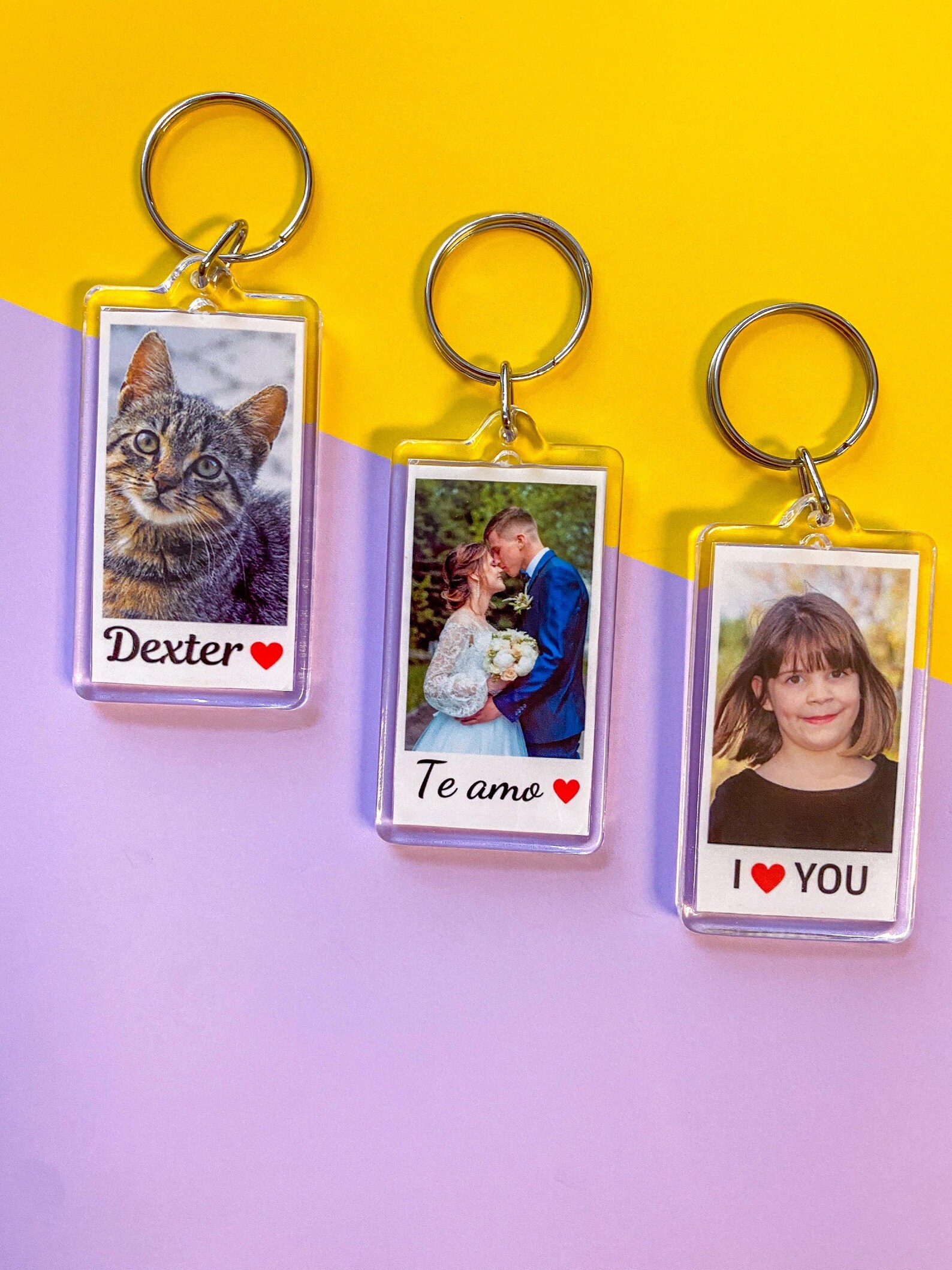 Custom Photo Keychain Personalized Photo Keychain Mothers Etsy