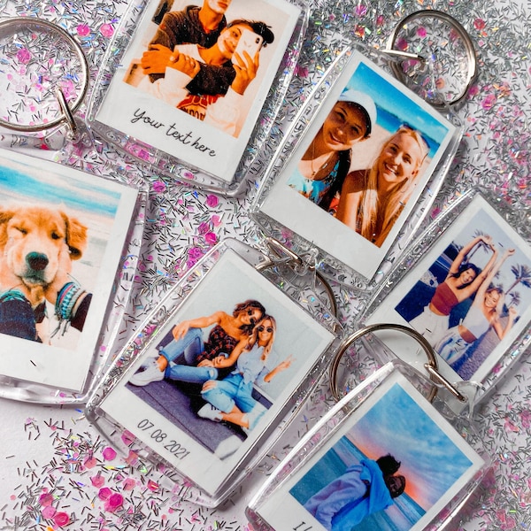 Custom Photo Keychain , Personalized photo Keychain , Personalized Photo Keyring Custom Message Keychain Boyfriend Girlfriend Birthday