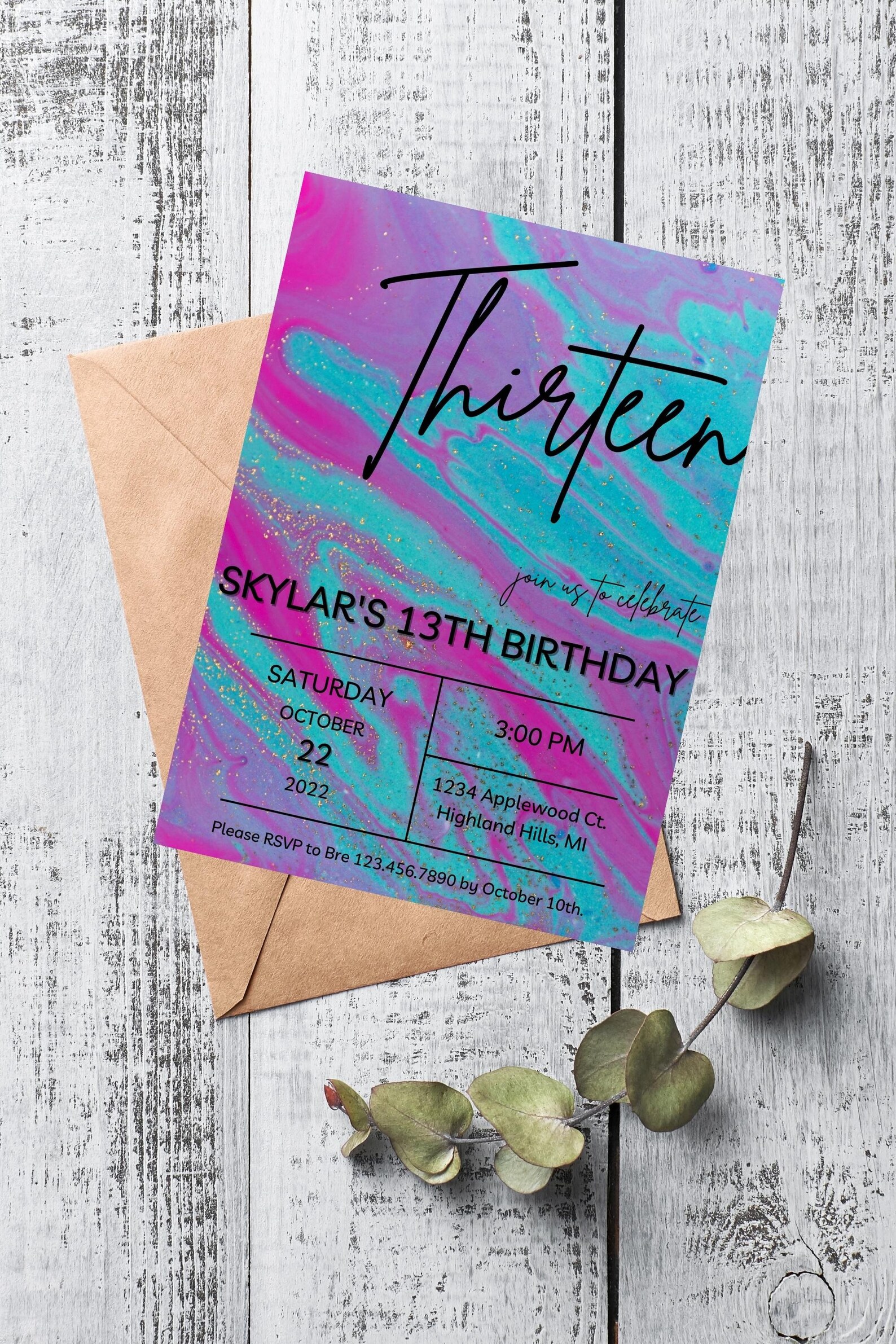 13th Birthday Invitation 13th Birthday 13th Birthday - Etsy
