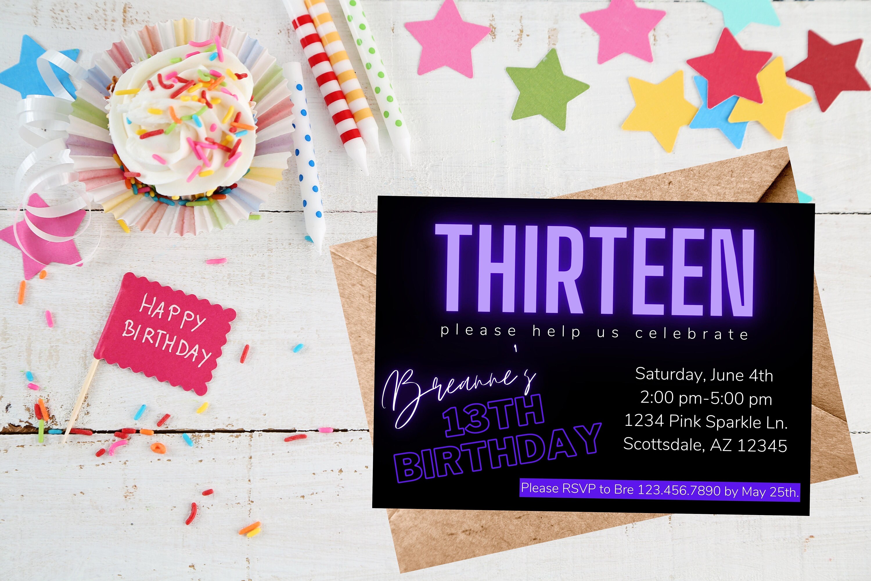 13th Birthday Invitation 13th Birthday 13th Birthday - Etsy