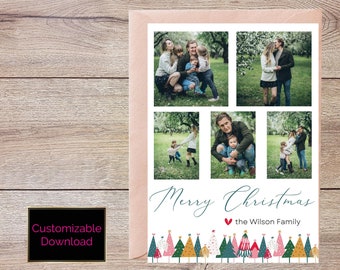 Christmas Card Template | Christmas Cards Template | Digital Christmas Card | Holiday Card Template | Digital Download | Custom | Printable