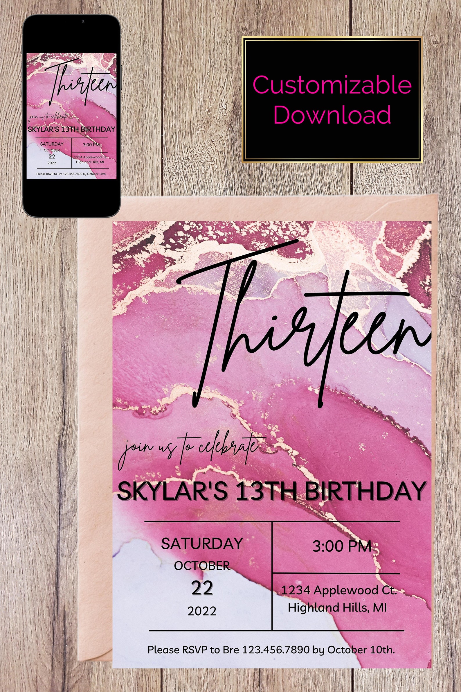 13th Birthday Invitation 13th Birthday 13th Birthday - Etsy