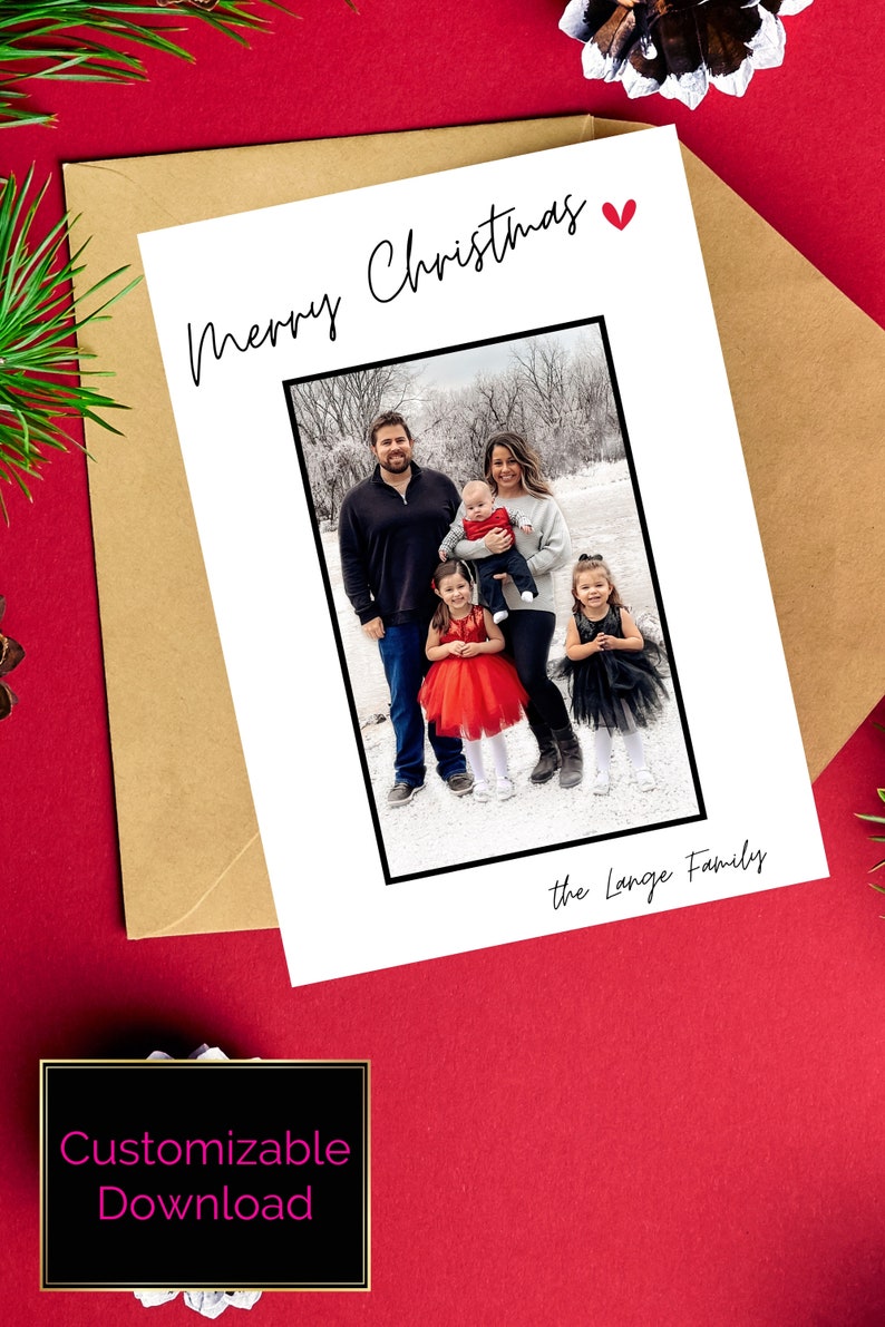 Christmas Card Template Christmas Cards Template Digital Etsy