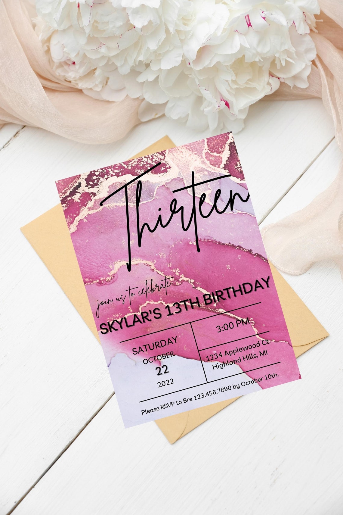 13th Birthday Invitation 13th Birthday 13th Birthday - Etsy