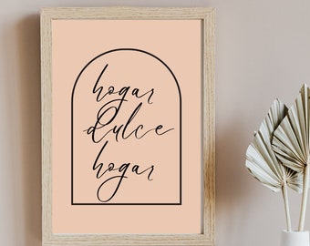 Spanish Wall Art Printable | Hogar Dulce Hogar | Bilingual Home Decor Print | Latina Housewarming Gift | Instant Download