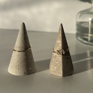 Ring Holder Cone, Ring Cone, Cement Ring Cone, Ring holder Wedding, Small Engagement gift, Cement Ring Cone, Elegant Bridesmaid gift bag image 1