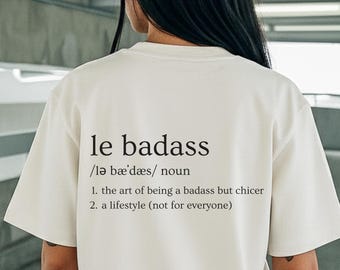 Camiseta Le Badass Comfort Colors, camiseta estampada color marfil, regalo para niña