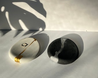 Schmuck Ring Tablett, Schmuck Display Minimalist, Kintsugi, Zement Nachttisch, Wabi Sabi home