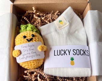 IVF socks, IvF gifts, Emotional Support Gift, Lucky Pineapple socks, Infertility Gifts, IVF gift box, IvF pineapple, Transfer day socks