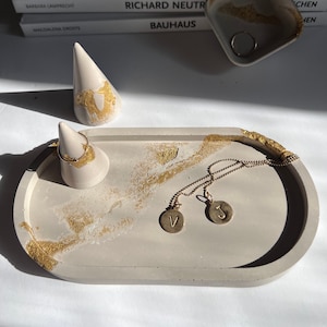 Jewelry holder set, Cement tray, Cement bedside tray, Engagement Ring dish, Wedding ring dish, Wabi sabi home, College apartment decor